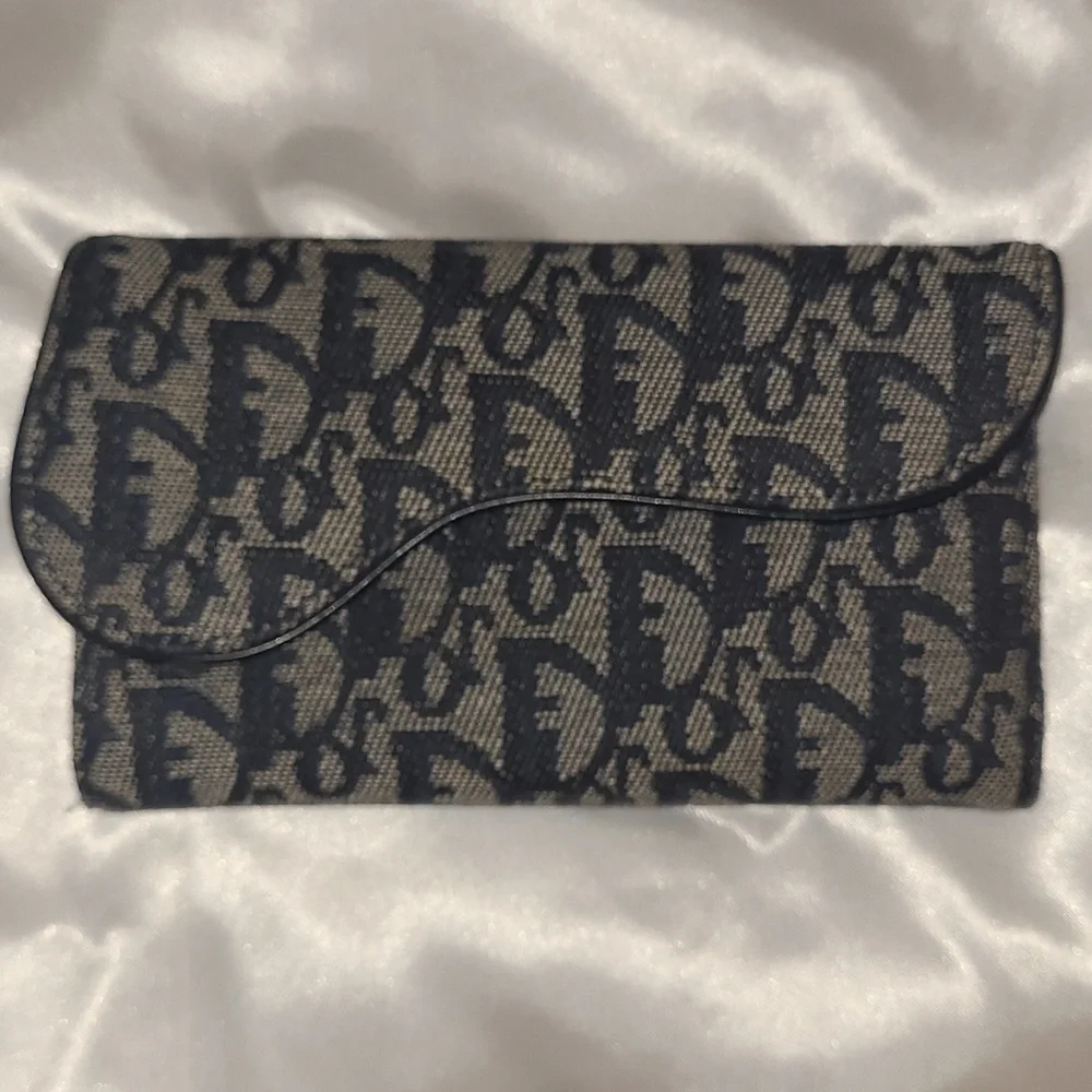 Christian Dior Black and Cream Monogram Wallet